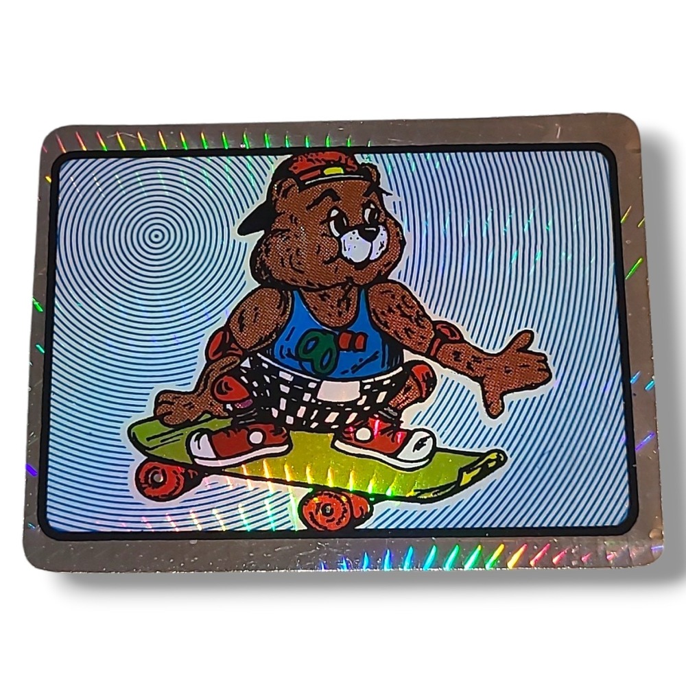 Vintage 80s Santa Cruz OJ Skateboard Bear Holographic Prism Foil Vending Sticker